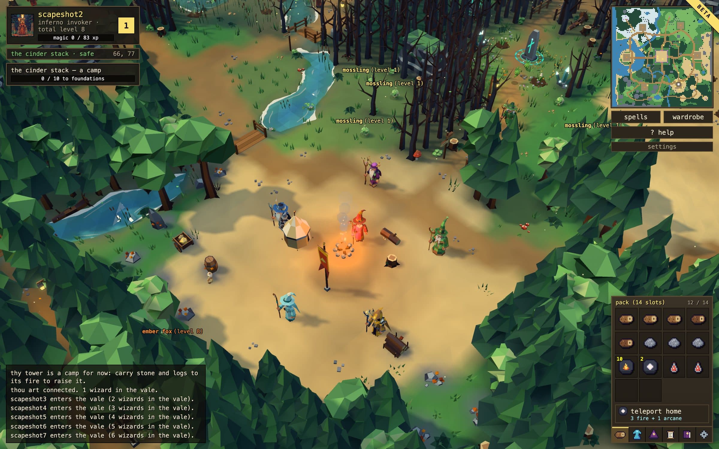 Wizards in different robes around a camp fire in the vale